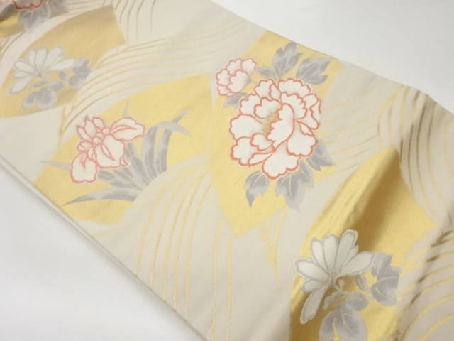 JAPANESE KIMONO / VINTAGE NAGOYA OBI / WOVEN WAVE & JIGAMI PATTERN